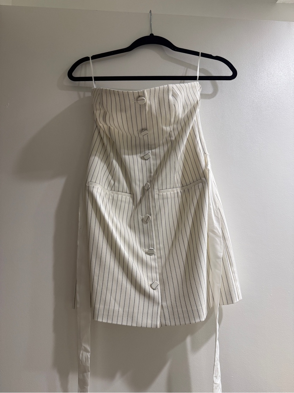 Abercrombie & Fitch Cream Pinstripe Mini Dress